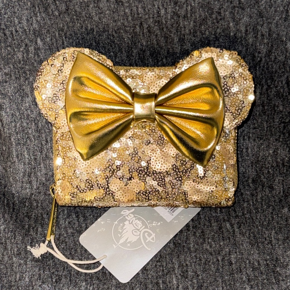 Gold Sequin Minnie Hidden Mickey Wallet